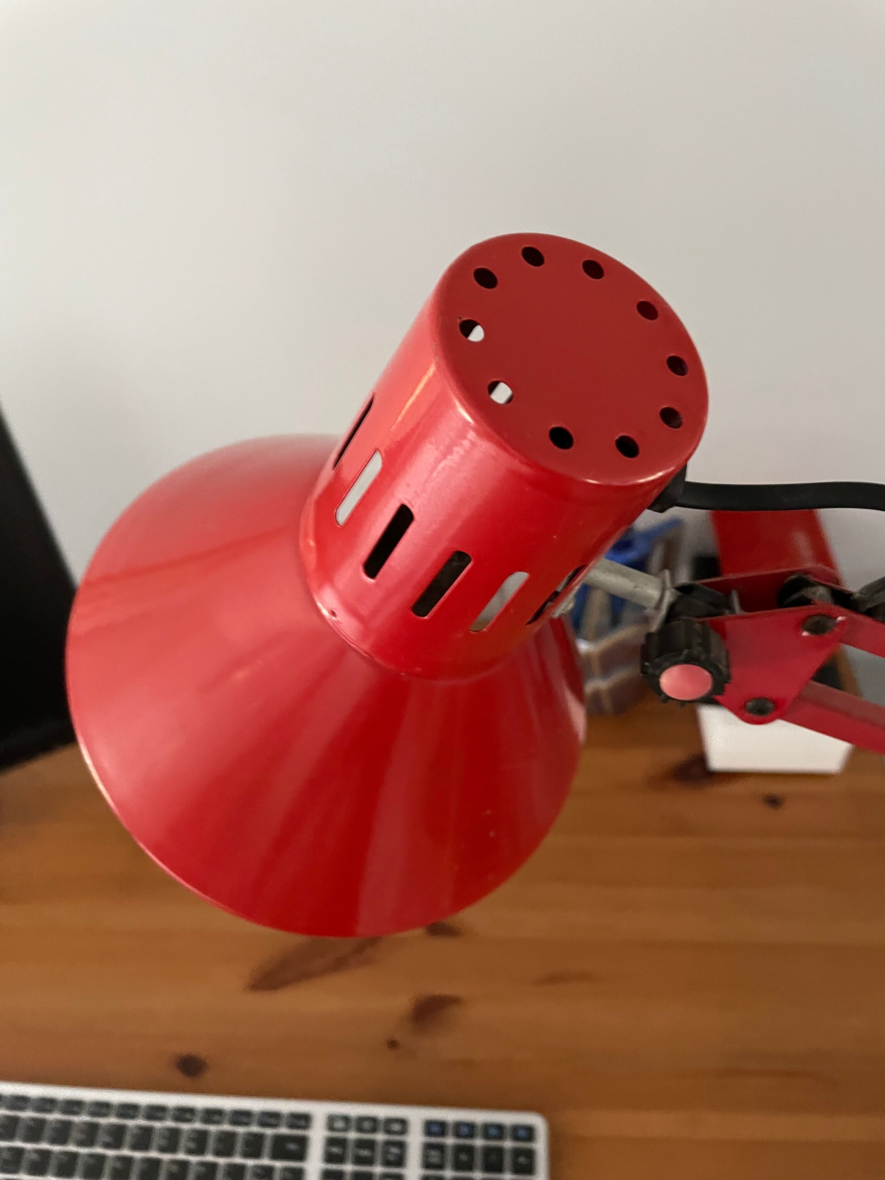 Vintage brick red architect lamp