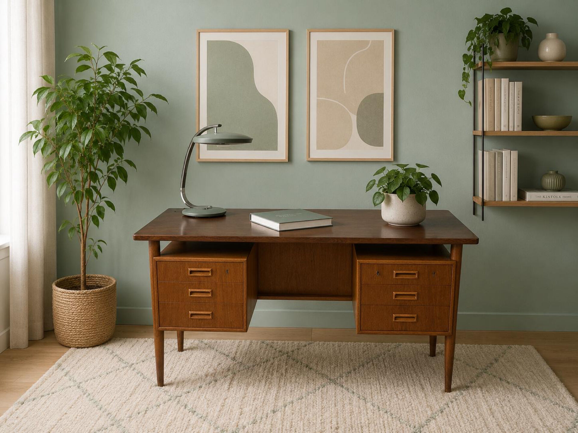 Bureau scandinave de direction double face plateau flottant longueur 1
