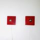 Multi-Layered Pyramid Wall Lamps In Red By Hustadt Leuchten, Germany 1970S
