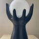 Hand lamp from the 70s in ceramic and opaline