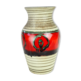 Vase à frise à rond vert et rouge