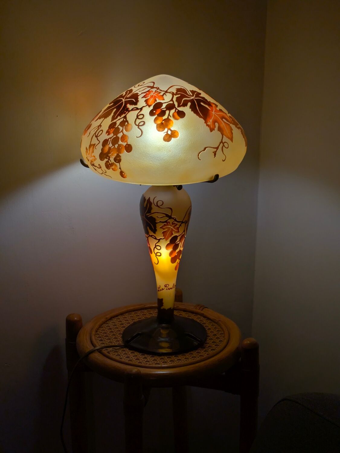 Lampe La Rochère style Art Nouveau Pâte de Verre