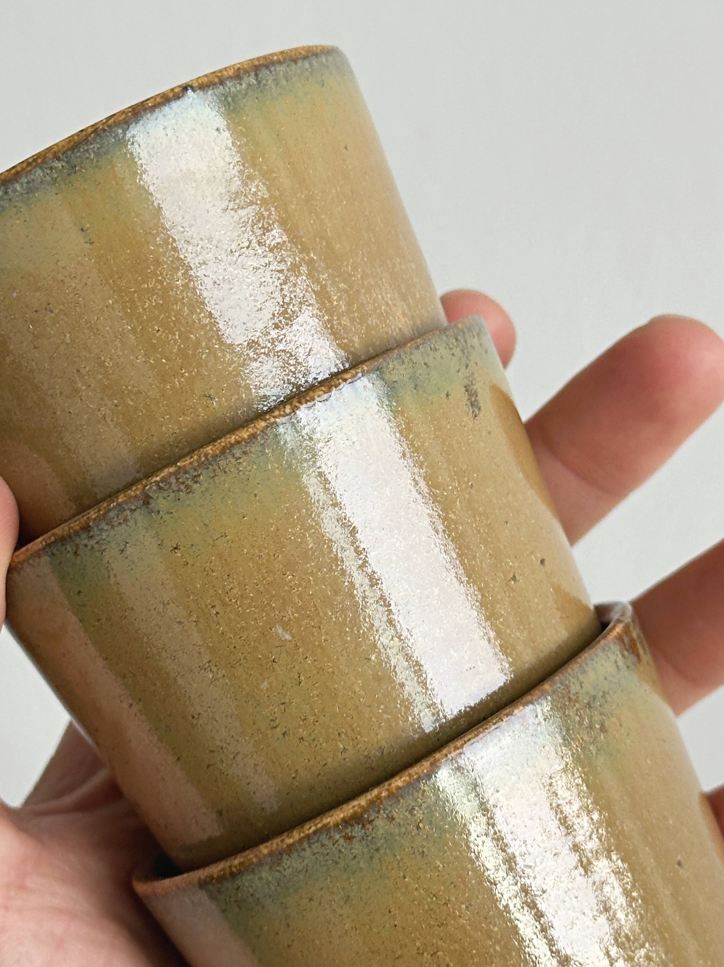 Set of 6 ancient stoneware cups
