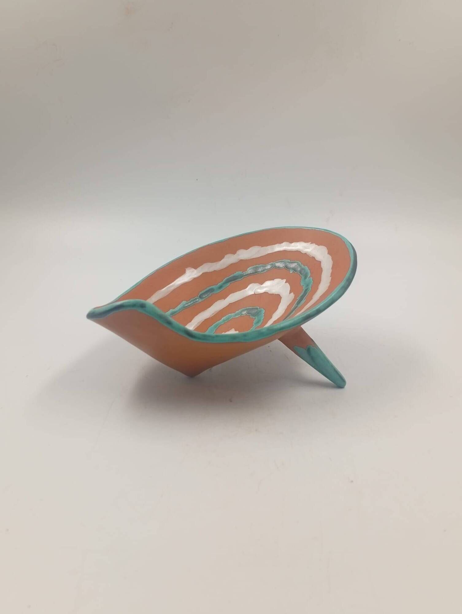 Vintage Ceramic Tripod Bowl Gabriel Fourmaintraux Desvres France 50