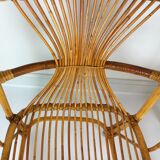 2 vintage rattan bamboo armchairs 1960