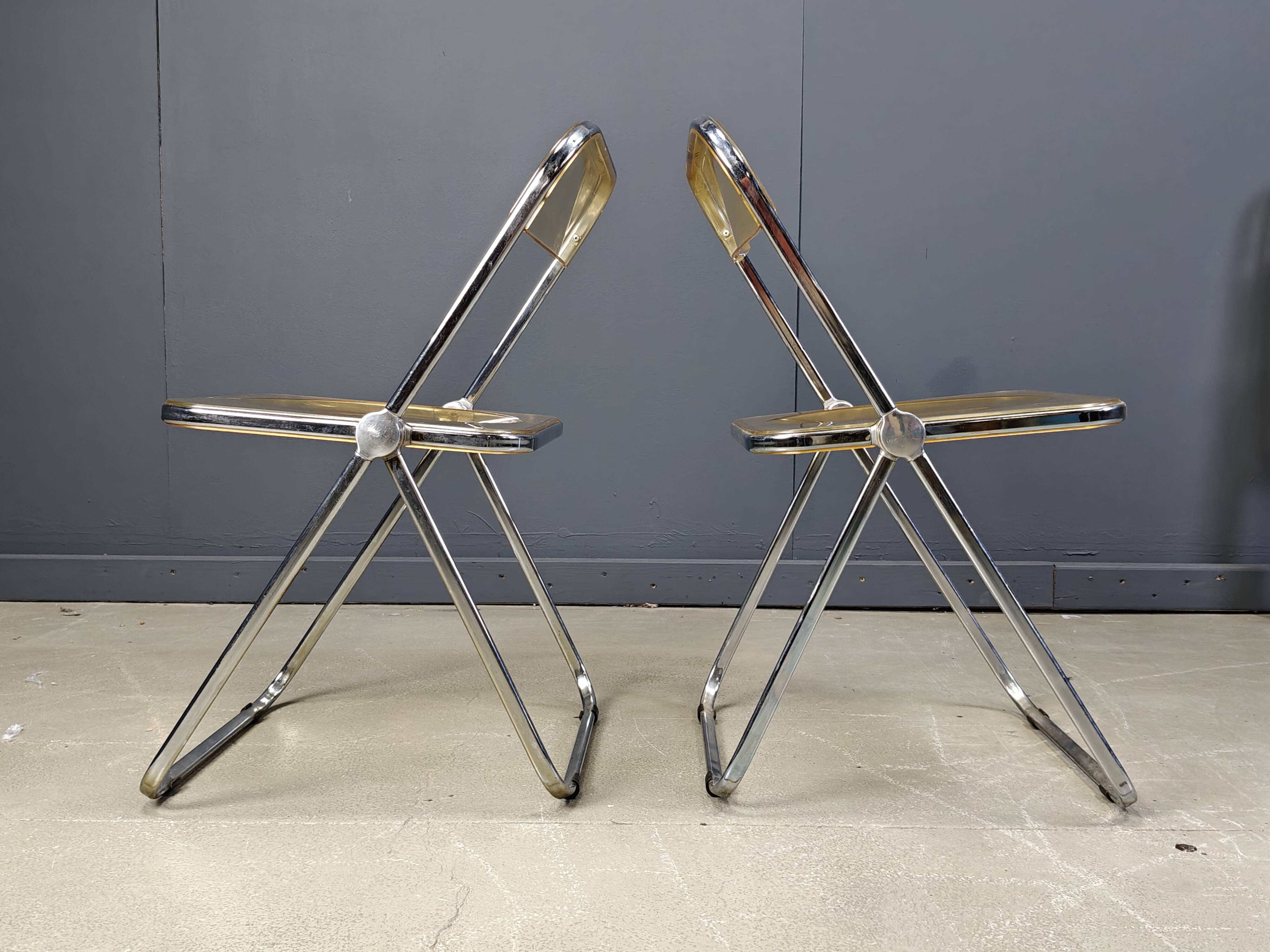 Vintage plia chairs by Castelli, 1970s