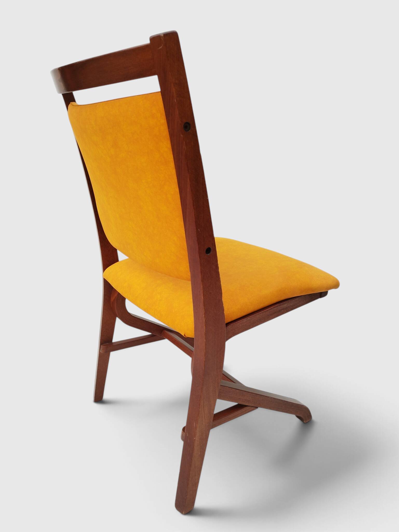 Set of 4 vintage saffron Scandinavian chairs
