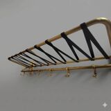 Coat rack, vintage 1950s-60s golden aluminium hats.