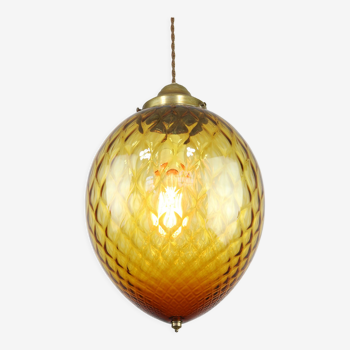 Lampe vintage en verre de murano ambré d’empoli