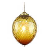 Vintage amber murano glass lamp from empoli