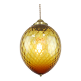 Lampe vintage en verre de murano ambré d’empoli
