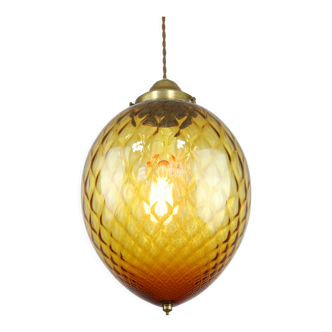 Vintage amber murano glass lamp from empoli