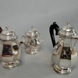 Coffee and tea service silver metal 3 pieces