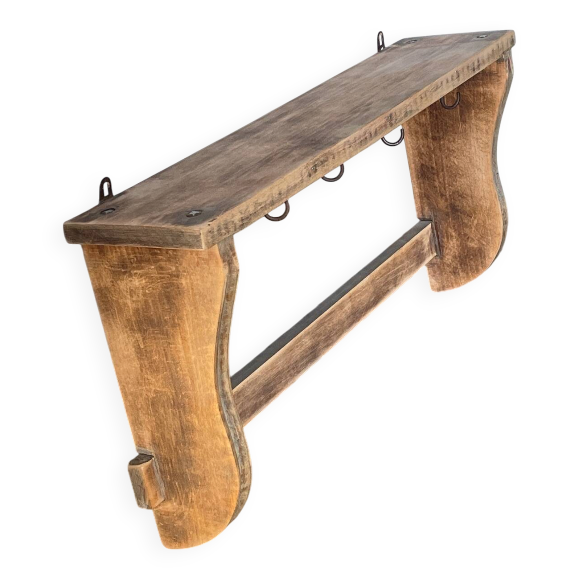 ETAGERE Vintage 5 Crochets BOIS Brut