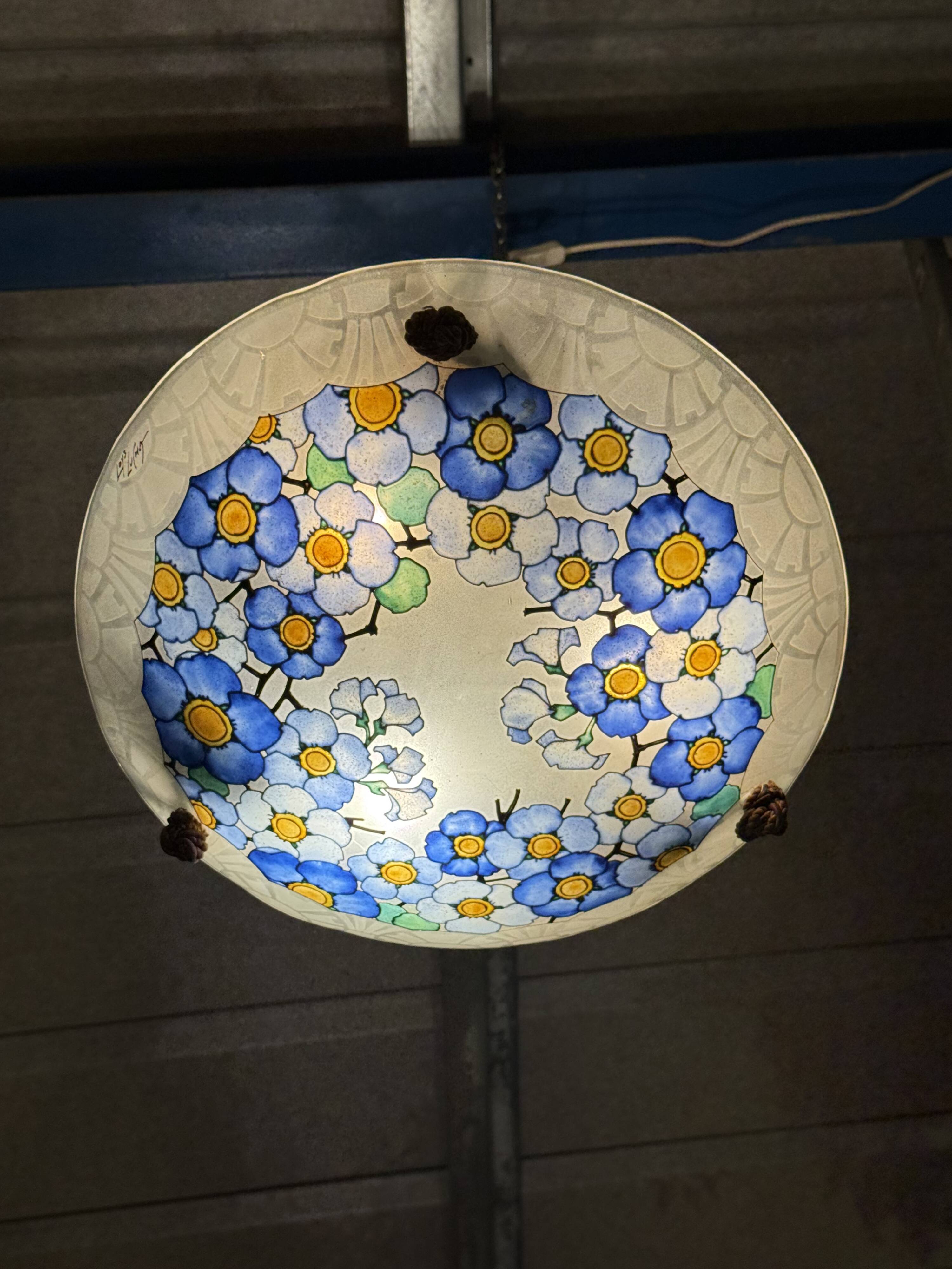 Art Deco suspension signed LOYS LUCHA