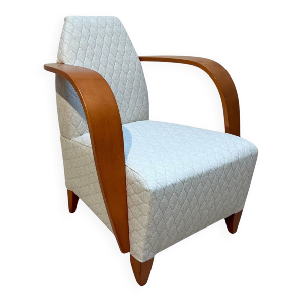 Fauteuil espagnol en hêtre et contreplaqué, années 1990.