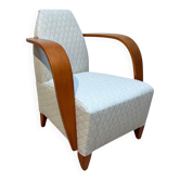 Fauteuil espagnol en hêtre et contreplaqué, années 1990.