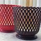 Pair of vintage plant pots SYLA – Made in France – Red and burgundy