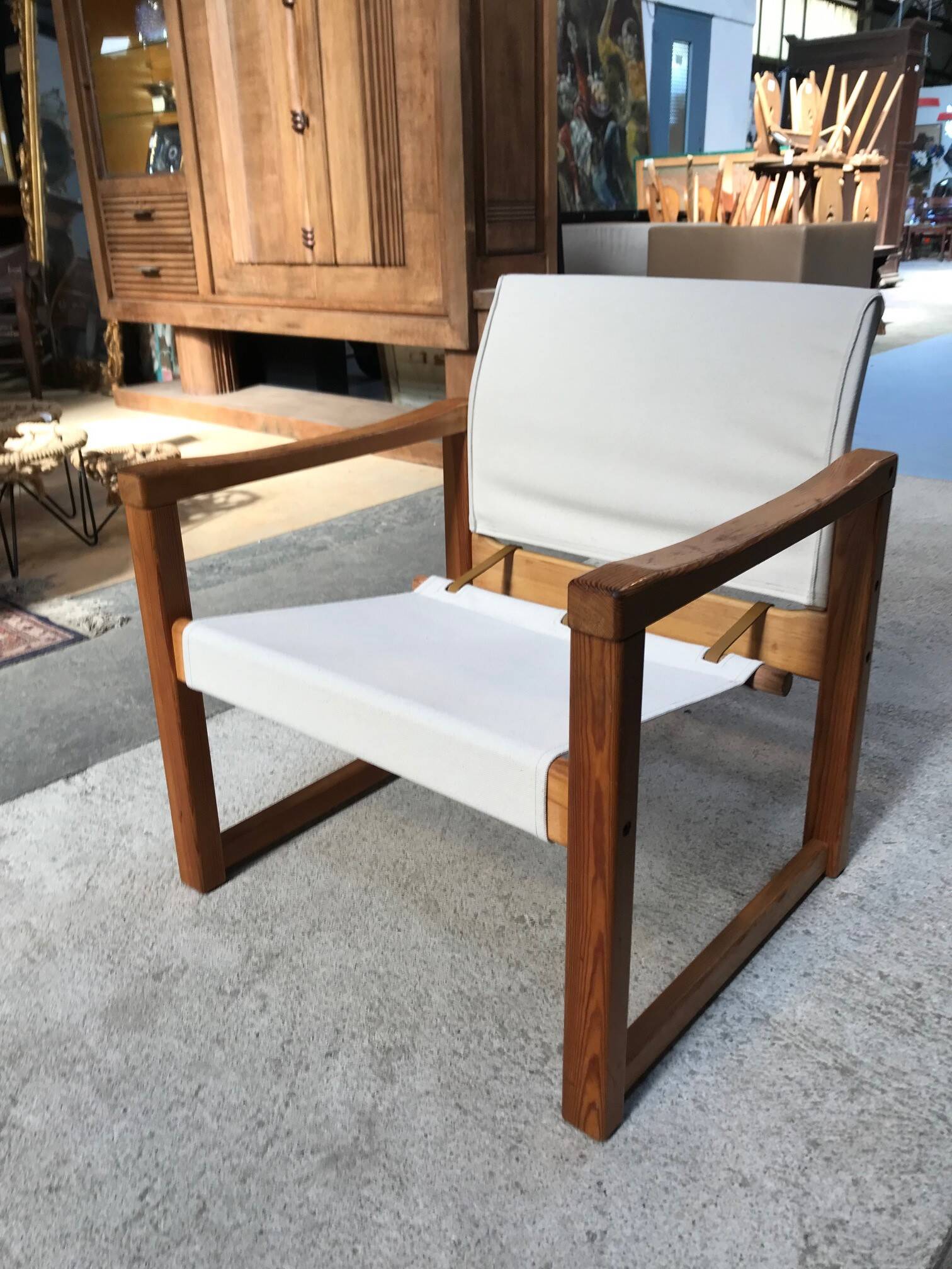 Vintage armchair by Karin Mobring from the 70s, new fabric and straps