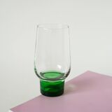 Set of 5 Long Drink Design glasses with green legs, 1970