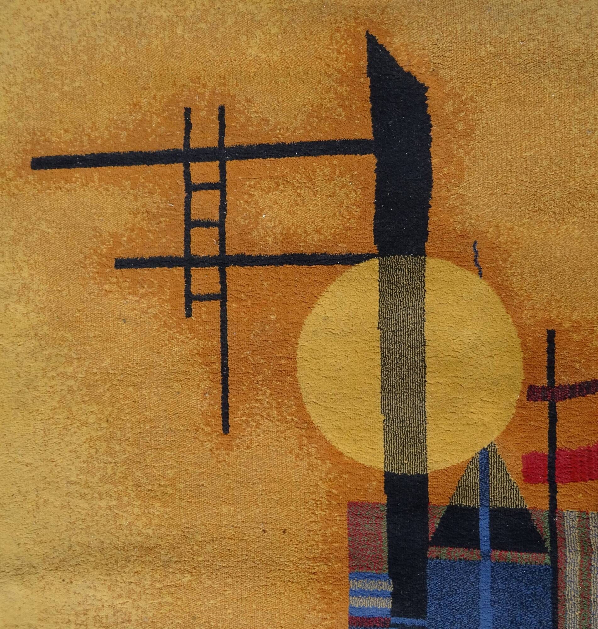 Large wool rug in Kandinsky design from the 80s.