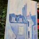Canvas signed "blue houses"
