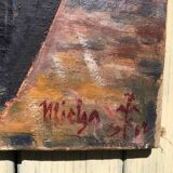 Naive painting portrait of a woman