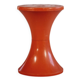 Dark orange Tam Tam stool by Henri Massonnet for Stamp, 1970