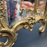Miroir Triptyque, Bronze Doré, vers 1900.