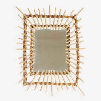 Rattan mirror