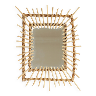 Rattan mirror