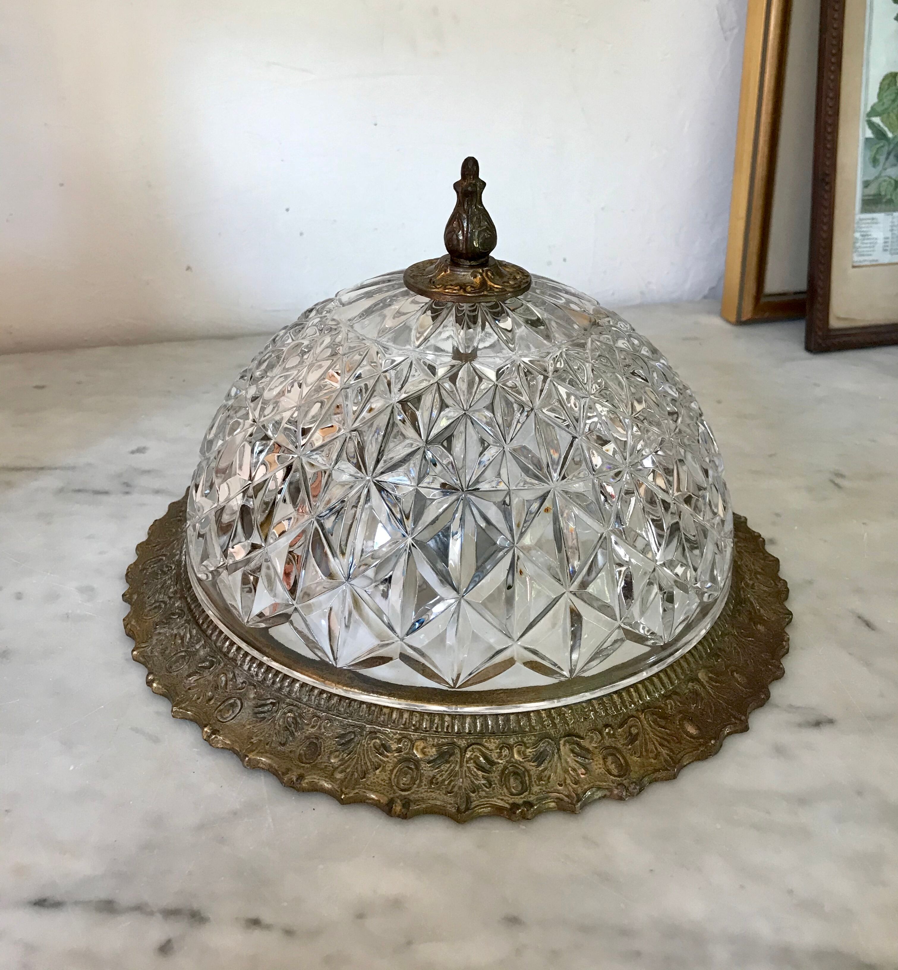 Early 20th century crystal ceiling light