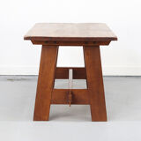 Vintage Rustic Brutalist Dining Table from Oak