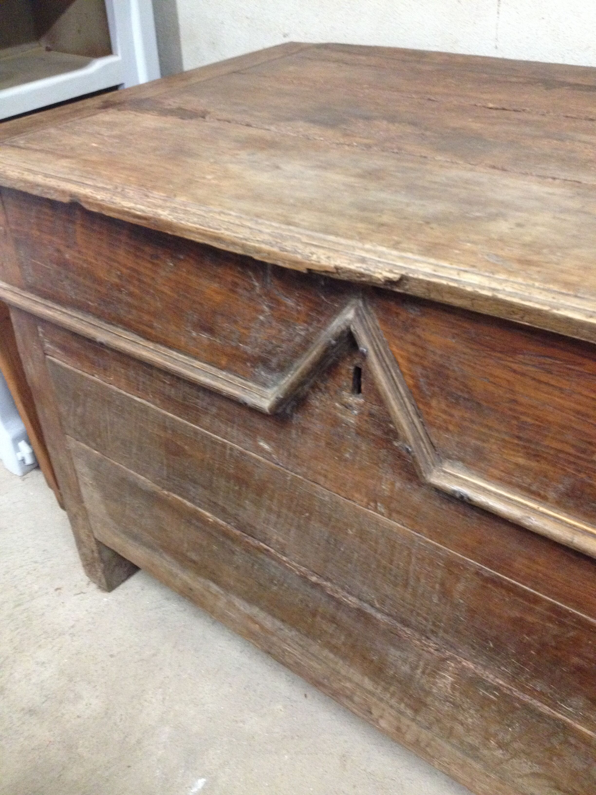 Very large old wooden chest