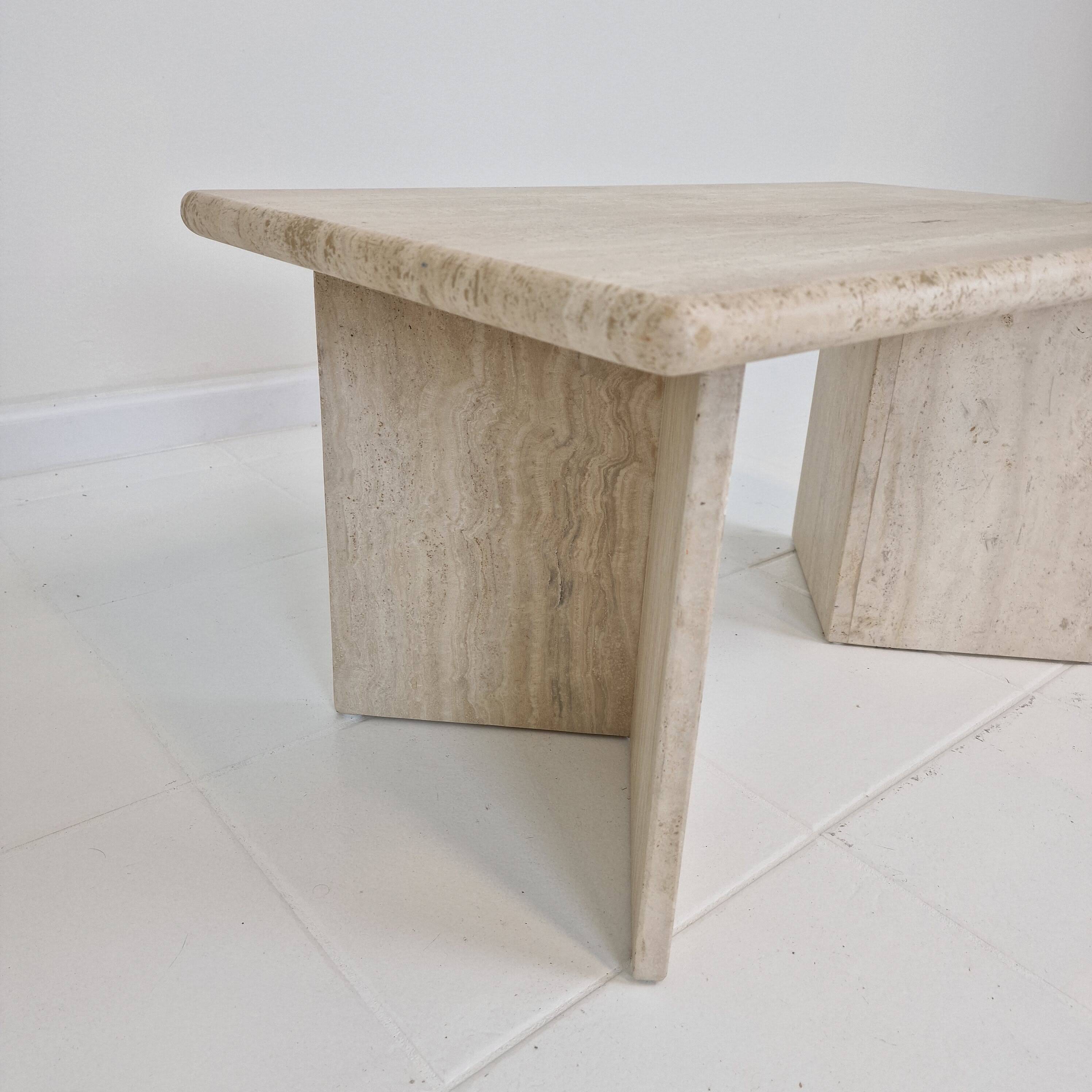 Rectangle Travertine Coffee or Side Table, Italy 1980s