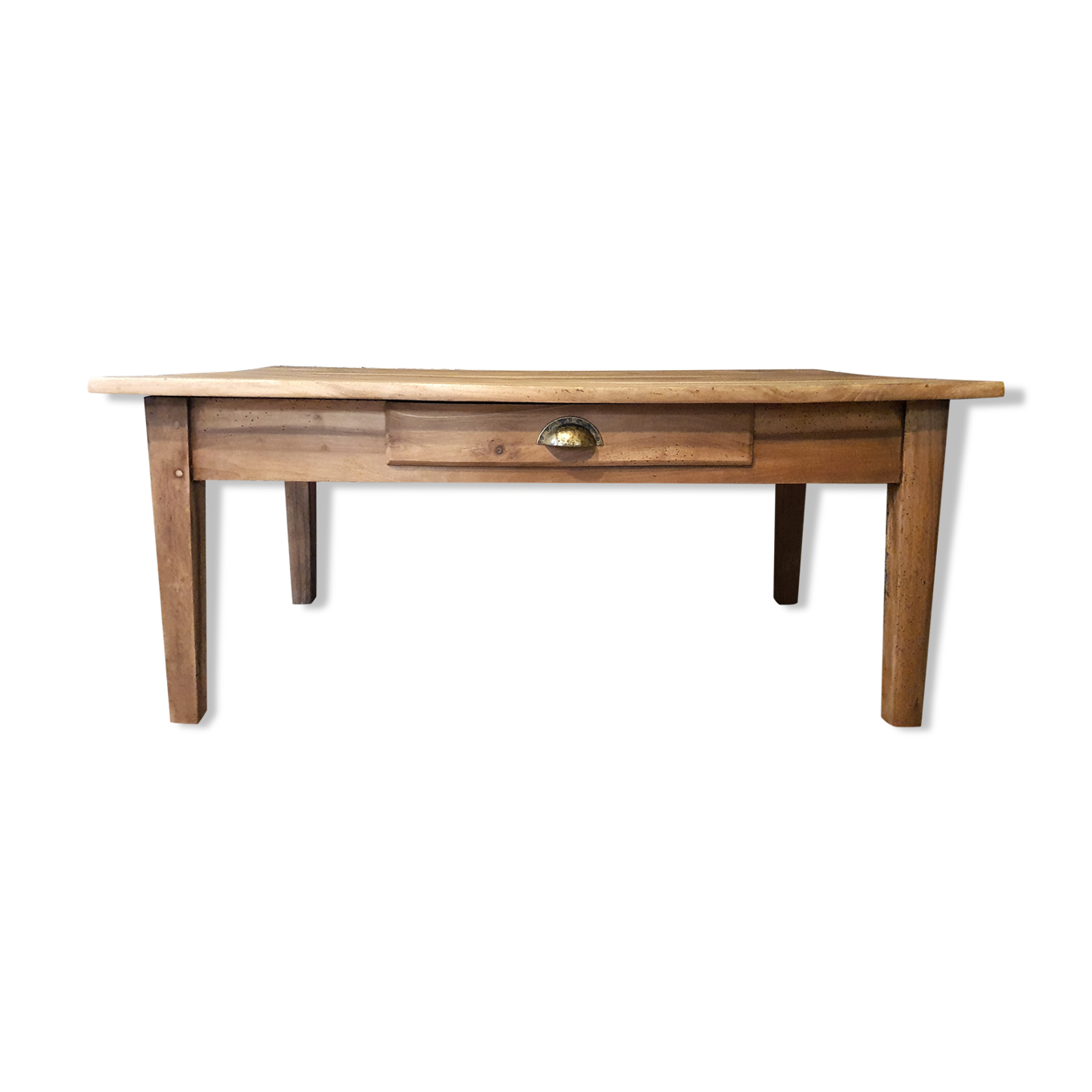 Table basse ancienne en bois massif  Selency