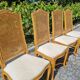 4 chaises en bois cérusé et dossier canné