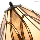 5913 table lamp with brown glass shade Tiffany type