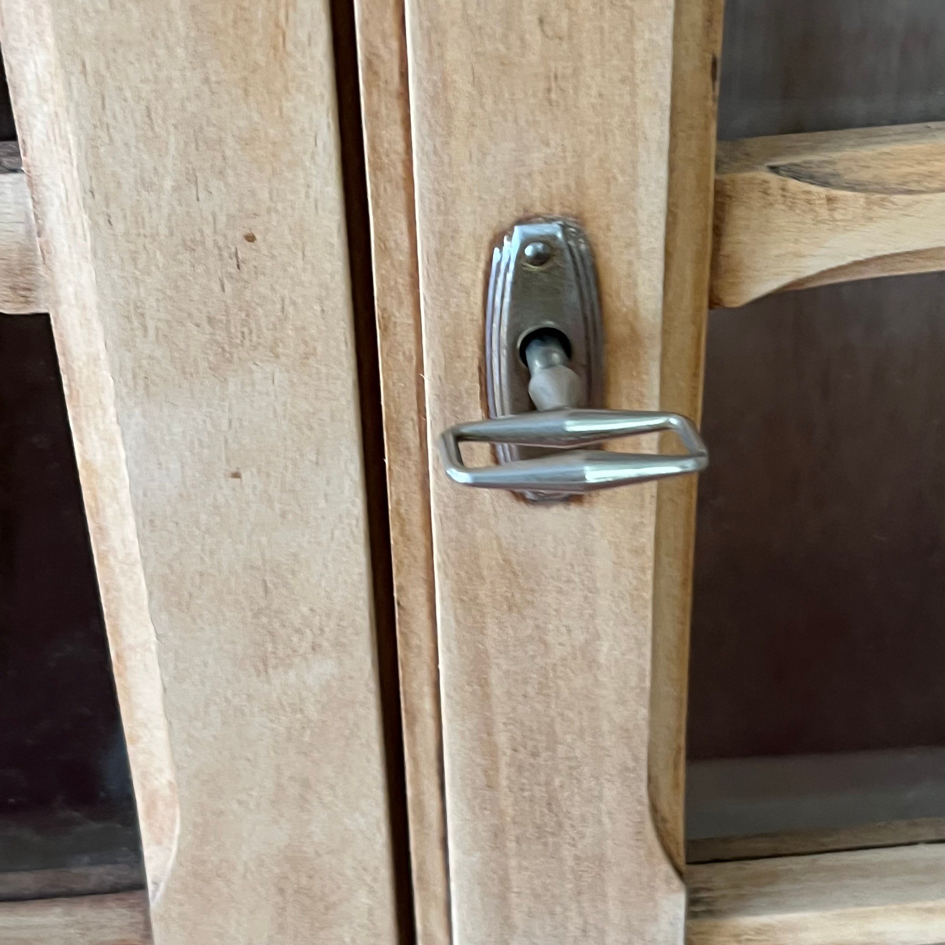 Small raw wood display cabinet