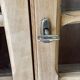 Small raw wood display cabinet