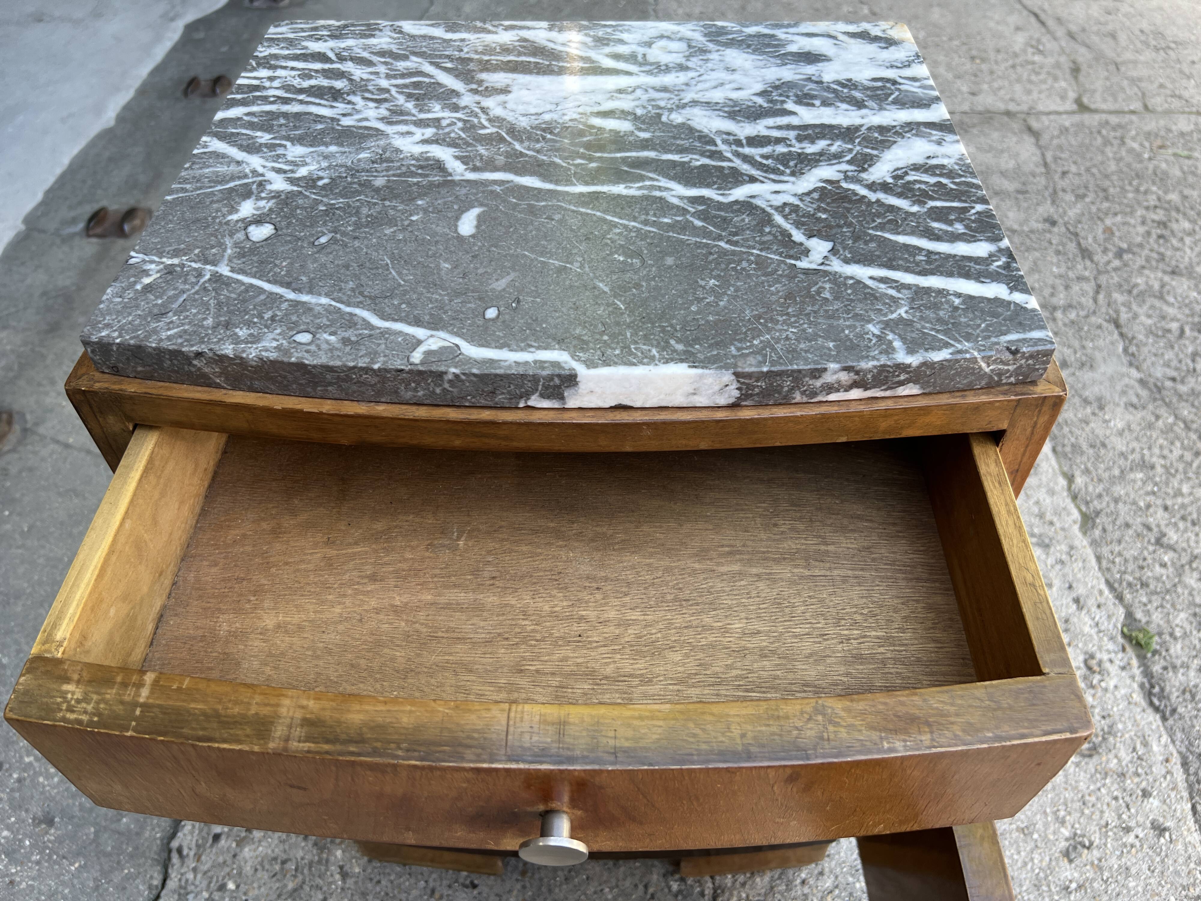 Bedside table with art deco marble