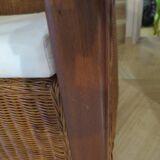 Vintage-Beautiful Colonial Style Armchair - Woven Rattan - Exotic Wood - 80s