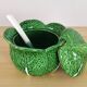 Vintage Ceramic Bordallo Pinheiro Cabbage Tureen Bowl, Portugal 60s