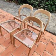 Set of 3 chairs + 1 stool baumann model gondole light oak reinterpreted
