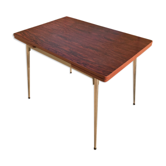 Table en formica marron années 70