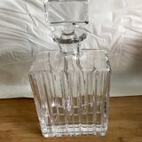 Bohemian crystal whiskey decanter with rectangle base