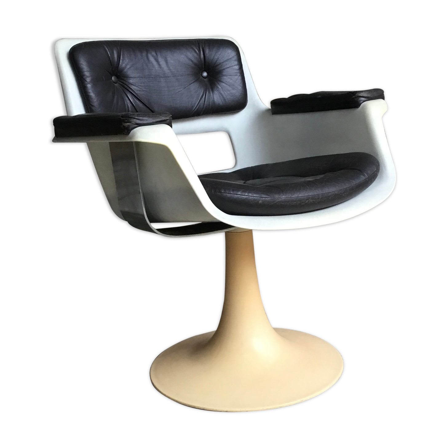 Fauteuil Albert Jacob pieds tulipe pour Grosfillex, 1970
