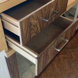 Full vintage bar with counter, fridge, shelves in 60s formica