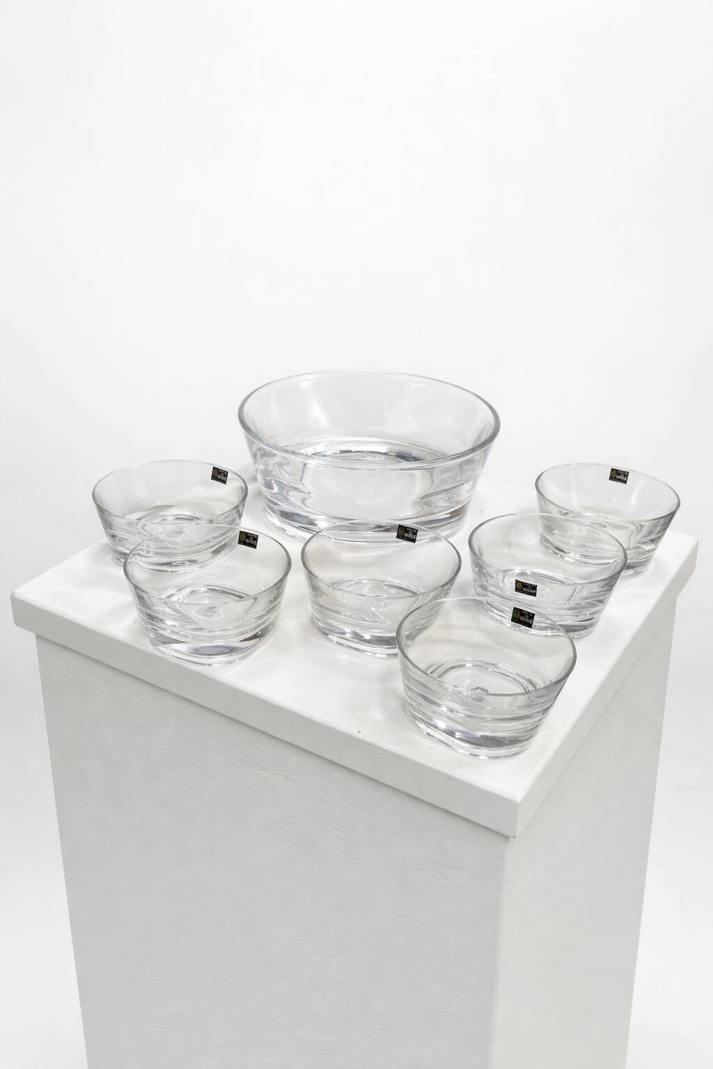 Service vintage en cristal de Sèvres – Saladier  et 6 coupelles –