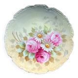 Decorative Limoges porcelain plate painted with flowers